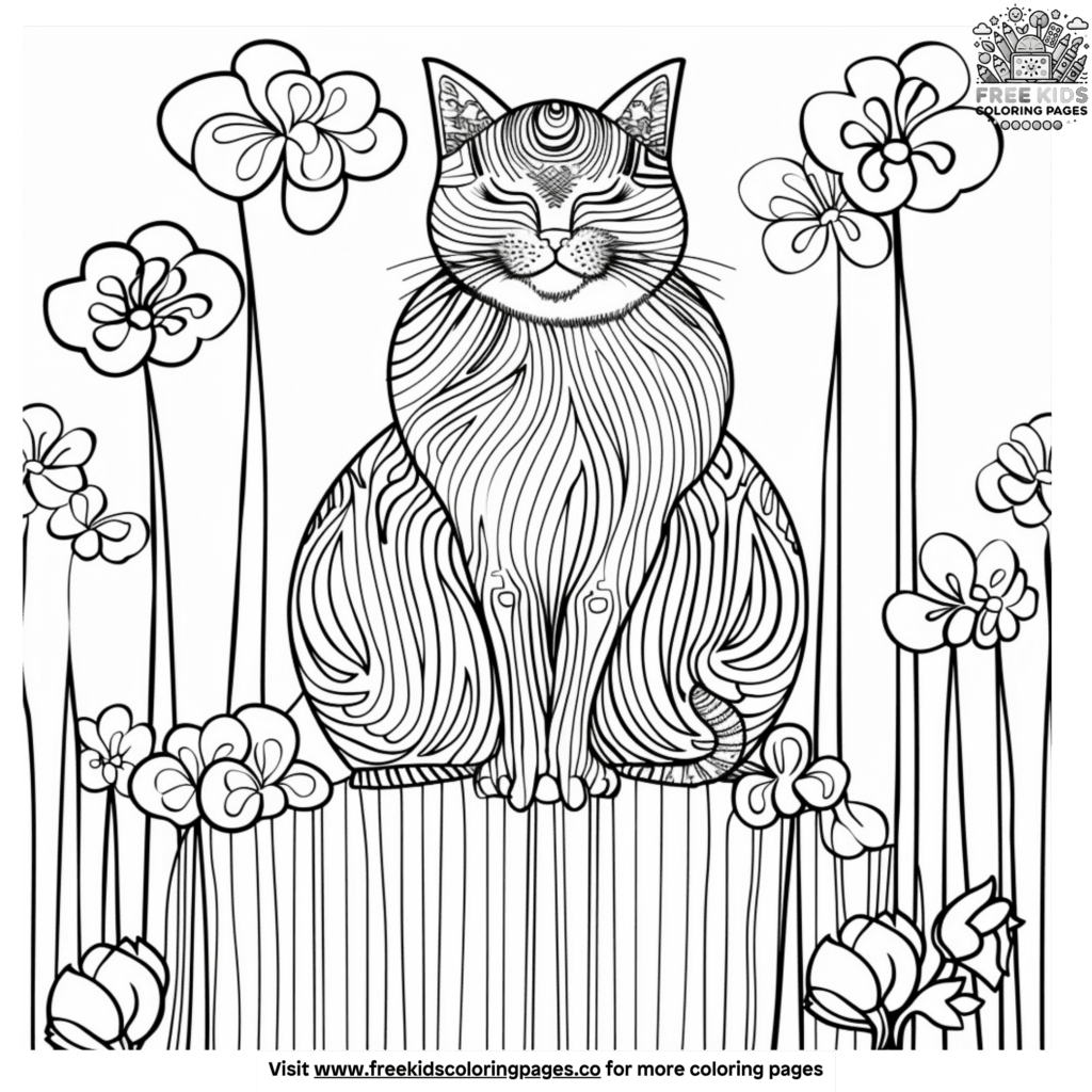 Scary Cartoon Cat Coloring Pages Printable