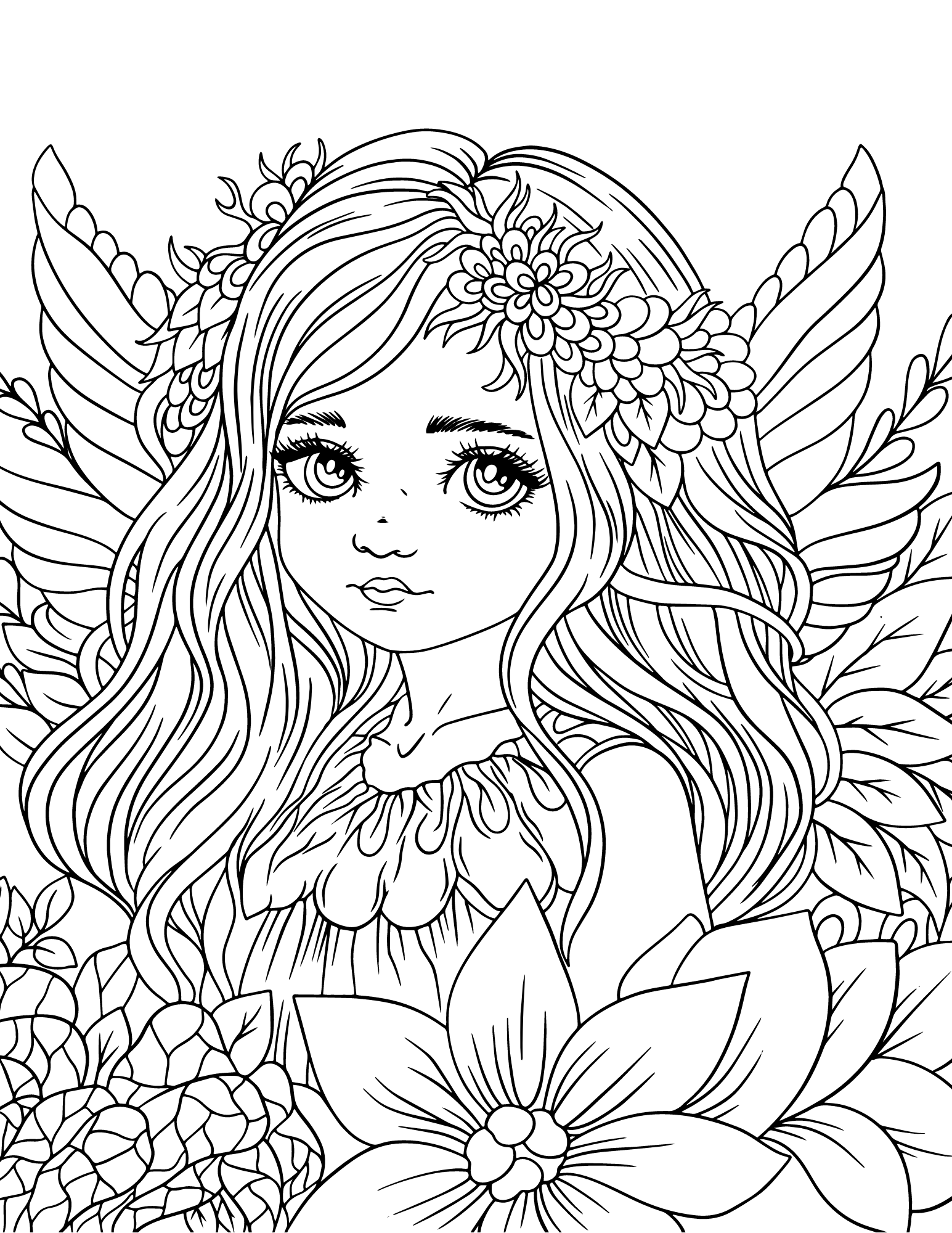 Garden Fairy Coloring Pages For Kids