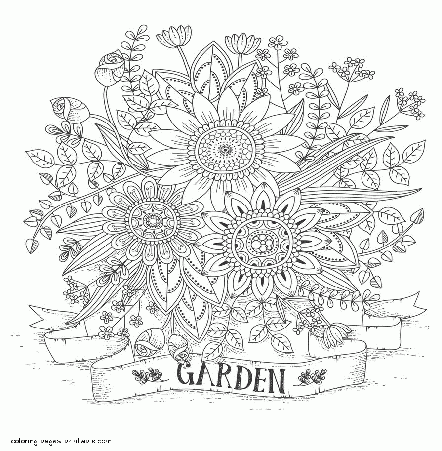 Garden Flowers Adult Coloring Pages COLORING PAGES PRINTABLE COM Garden Flowers Adult Coloring Pages COLORING PAGES PRINTABLE COM