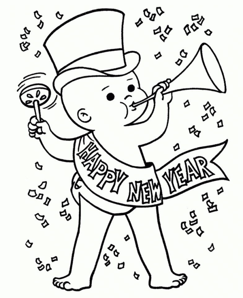 Printable New Years Coloring Pages Printable New Years Coloring Pages