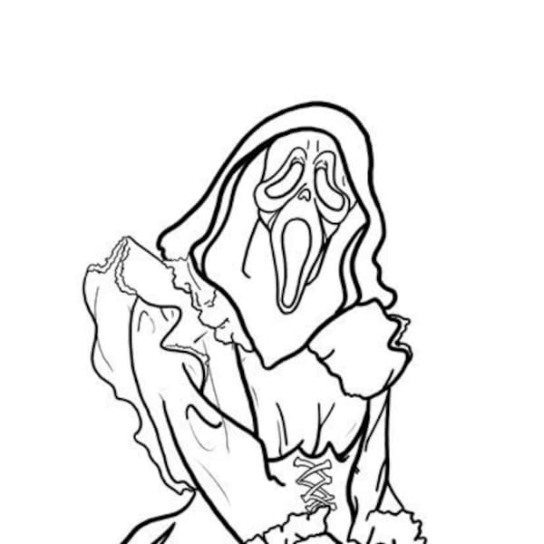 Ghostface Coloring Pages Etsy Singapore Ghostface Coloring Pages Etsy Singapore