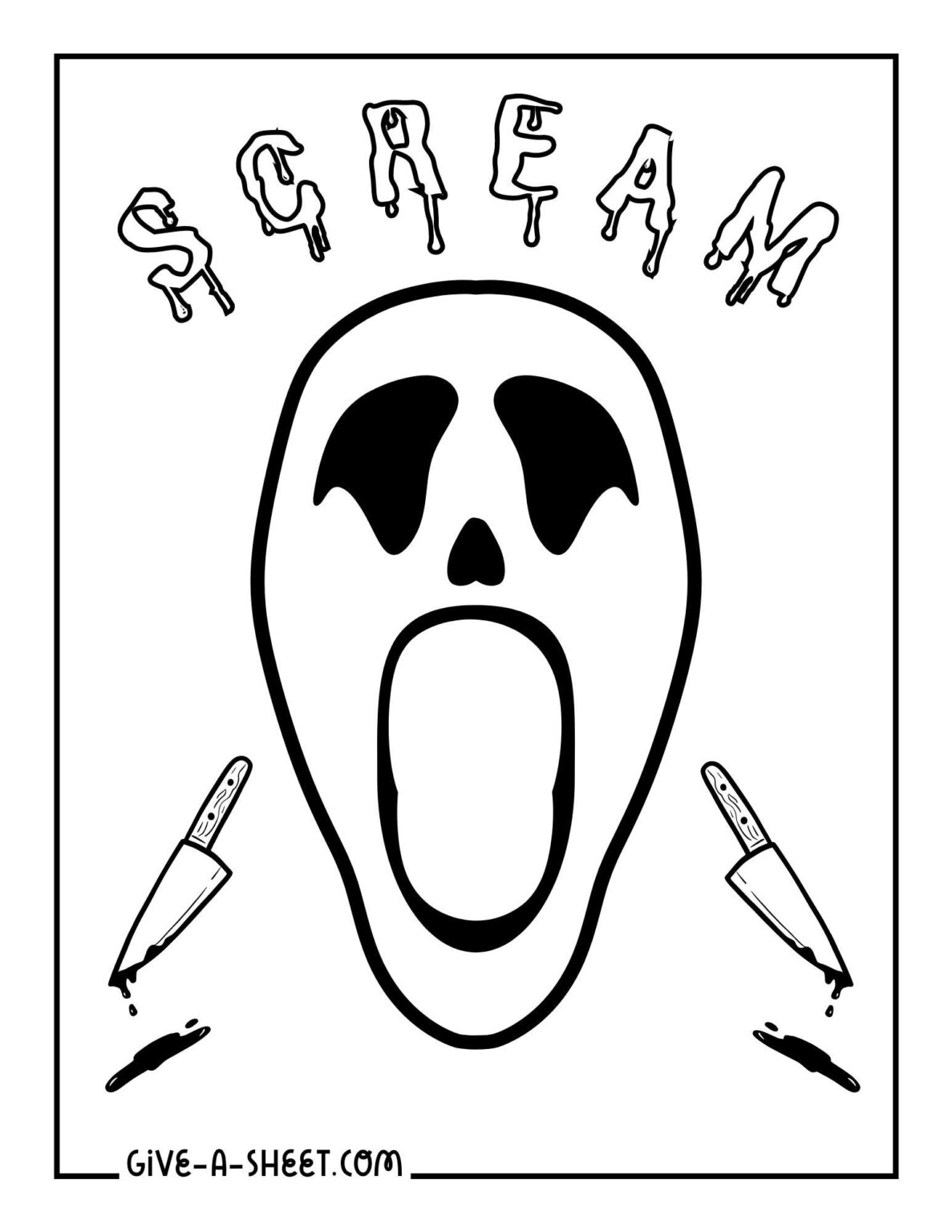 Ghostface Coloring Pages Free Scream Movie PDF Printables Give A Sheet Ghostface Coloring Pages Free Scream Movie PDF Printables Give A Sheet