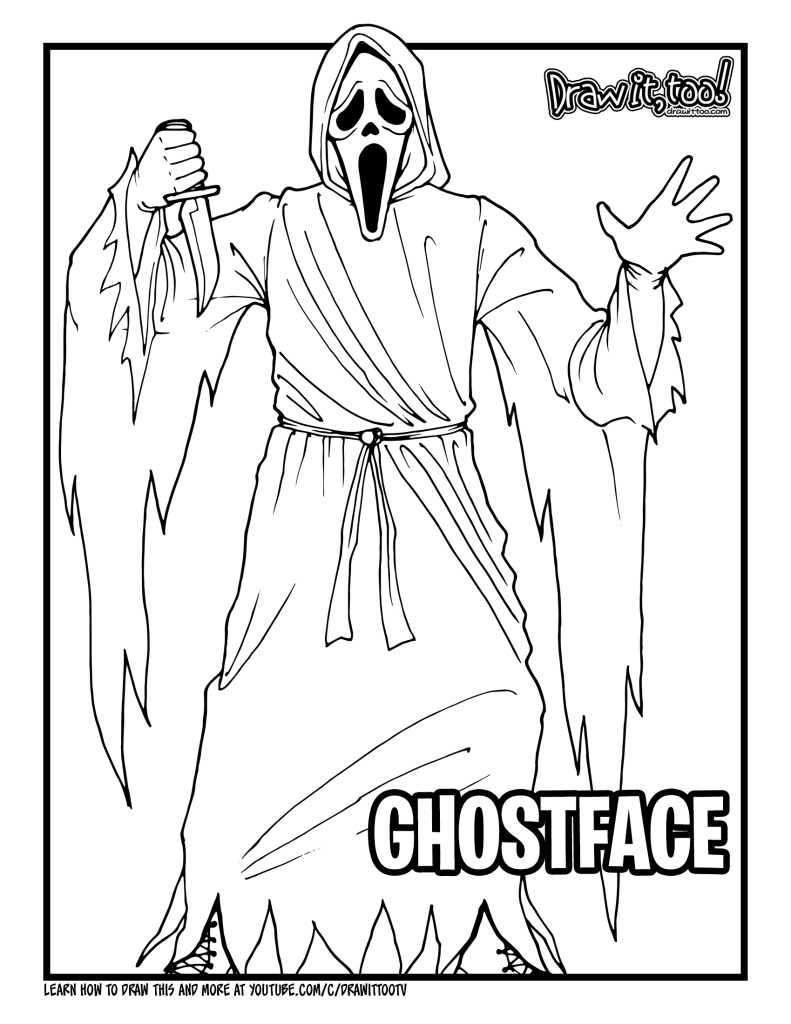 Ghostface Coloring Pages Printable Ghostface Coloring Pages Printable