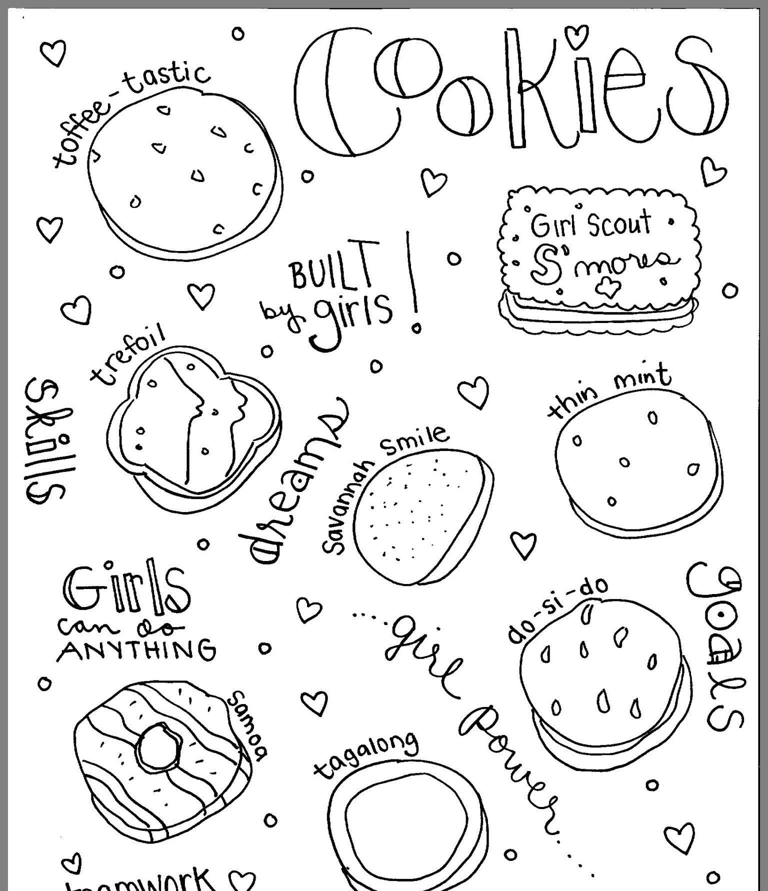 Girl Scout Cookie Coloring Pages Printable Coloring Pages