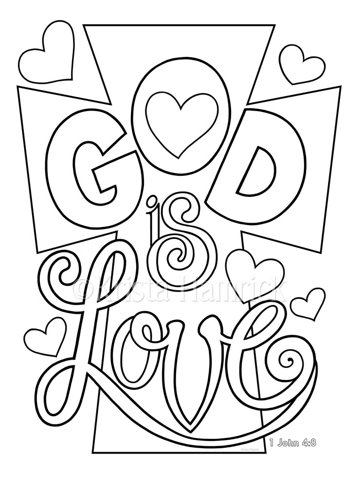God Is Love Love One Another 2 Coloring Pages For Children Etsy God Is Love Love One Another 2 Coloring Pages For Children Etsy