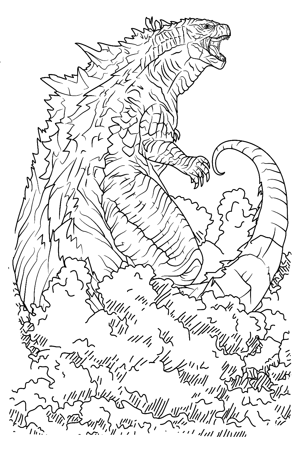 Godzilla Kleurplaten Printen Gratis Kleurplaten Printen