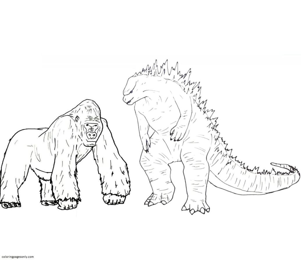 Godzilla Vs Kong Coloring Pages Coloring Home Godzilla Vs Kong Coloring Pages Coloring Home