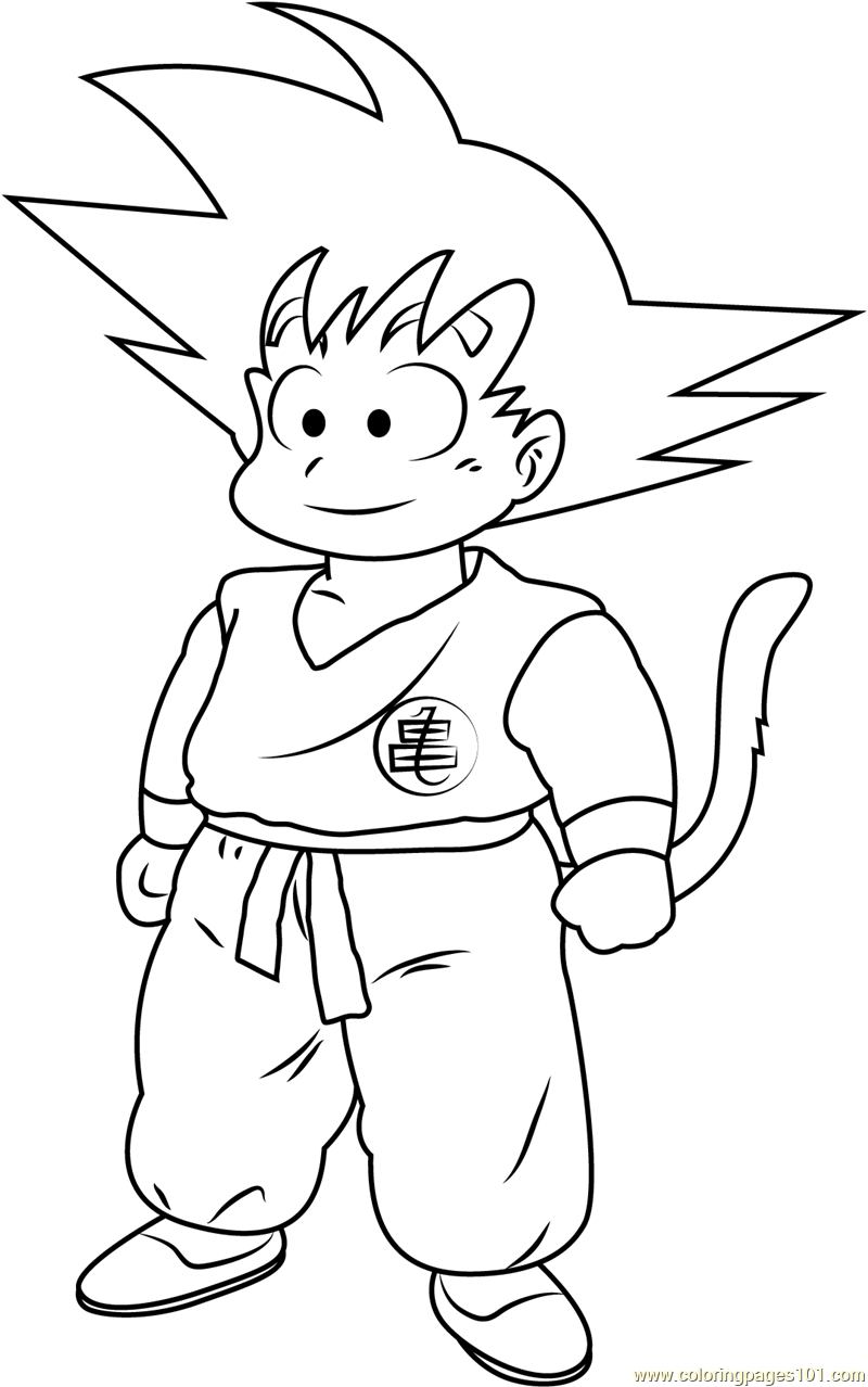 Goku In Dragon Ball Coloring Page For Kids Free Goku Printable