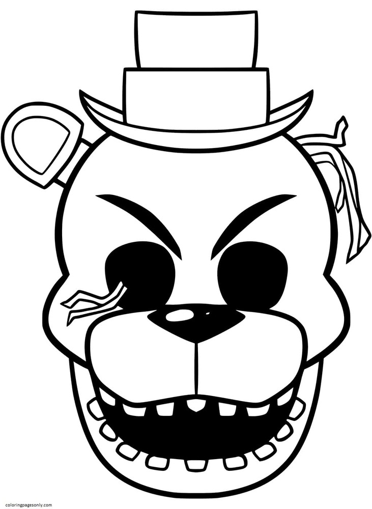 Golden Freddy FNAF Coloring Page Free Printable Coloring Pages Golden Freddy FNAF Coloring Page Free Printable Coloring Pages