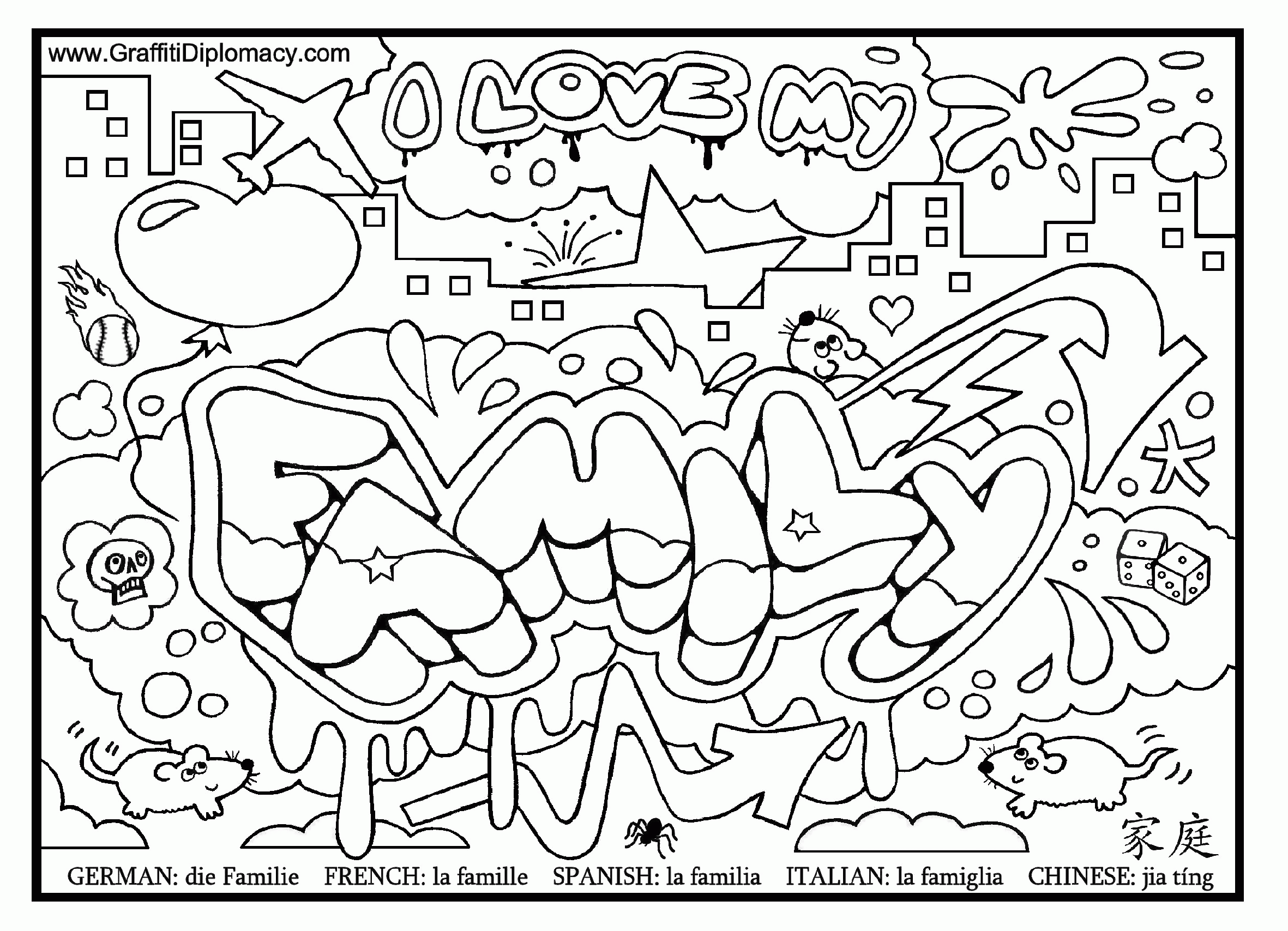 Graffiti Coloring Pages Printable Graffiti Coloring Pages Printable