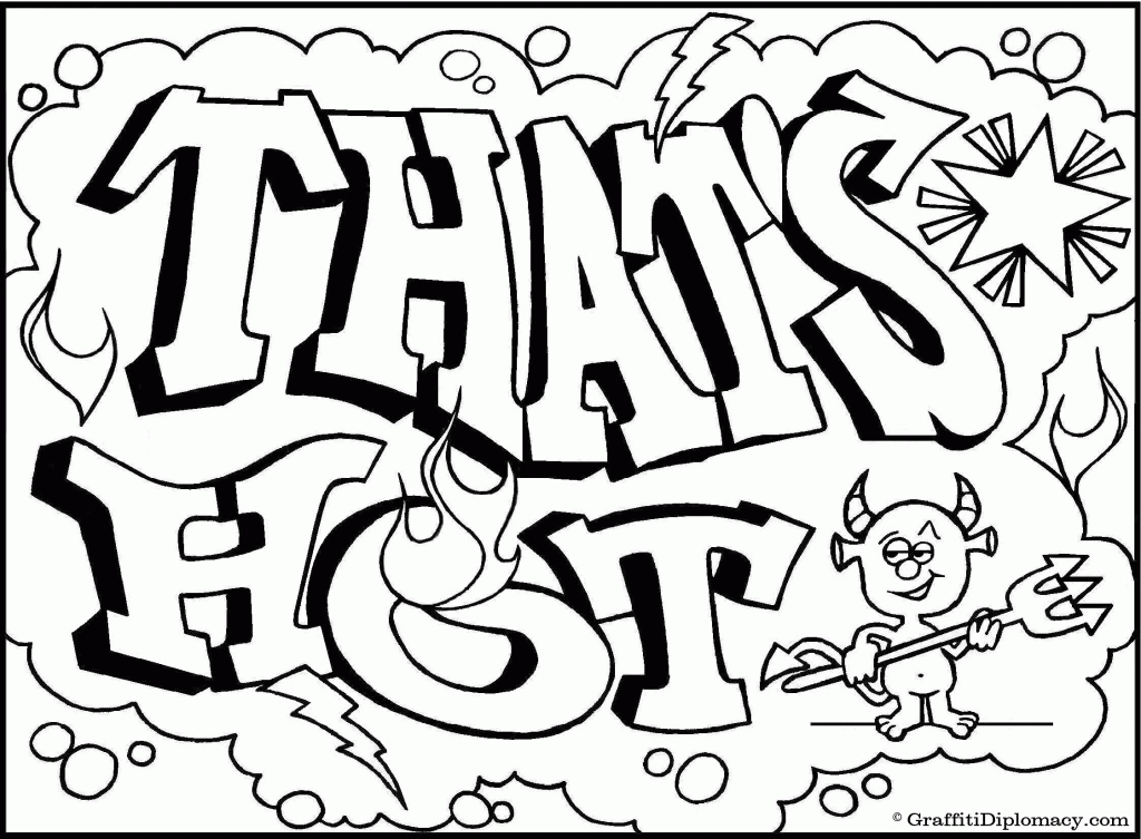 Graffiti Printable Cool Coloring Pages Graffiti Printable Cool Coloring Pages