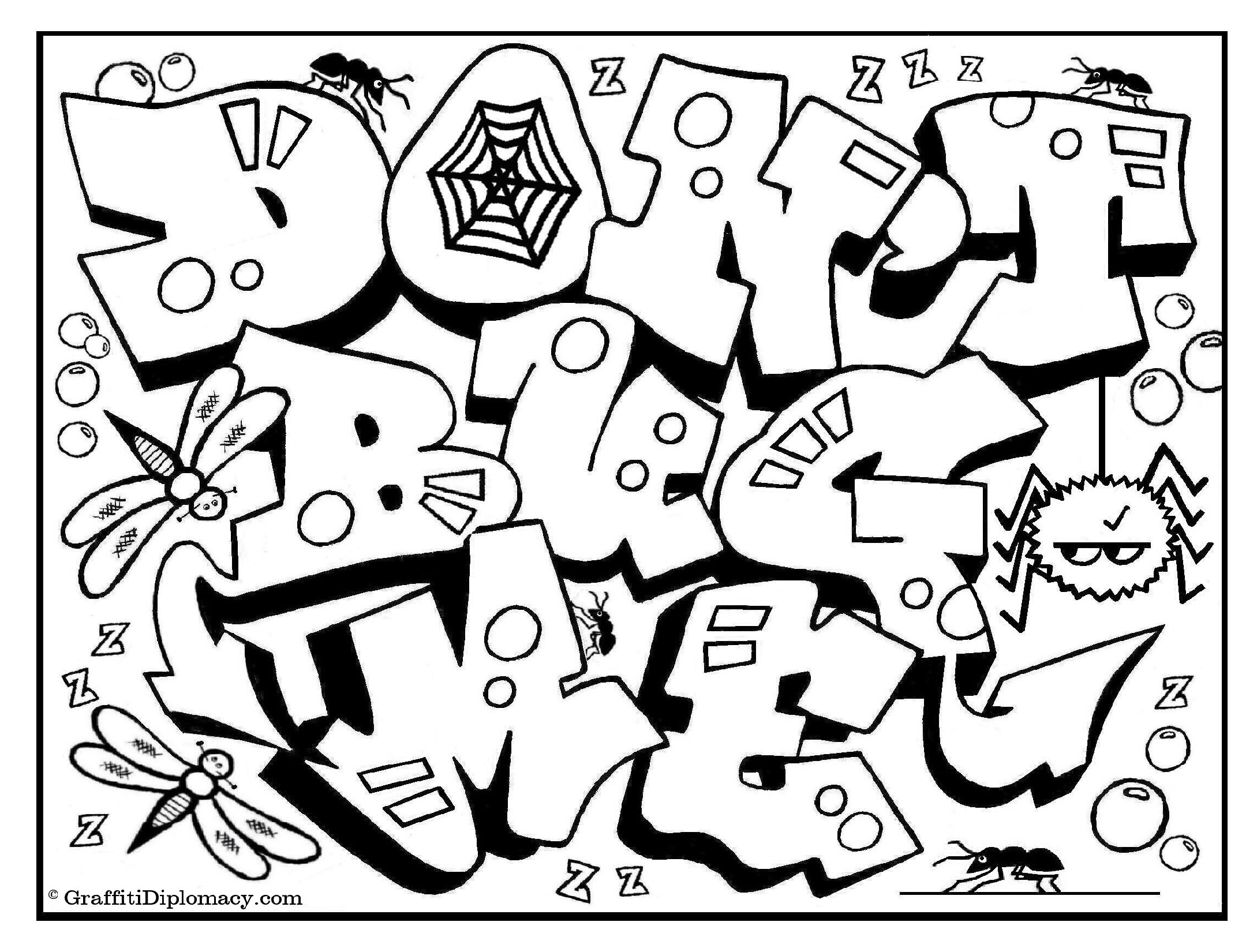 Graffiti Printable Coloring Pages Graffiti Printable Coloring Pages