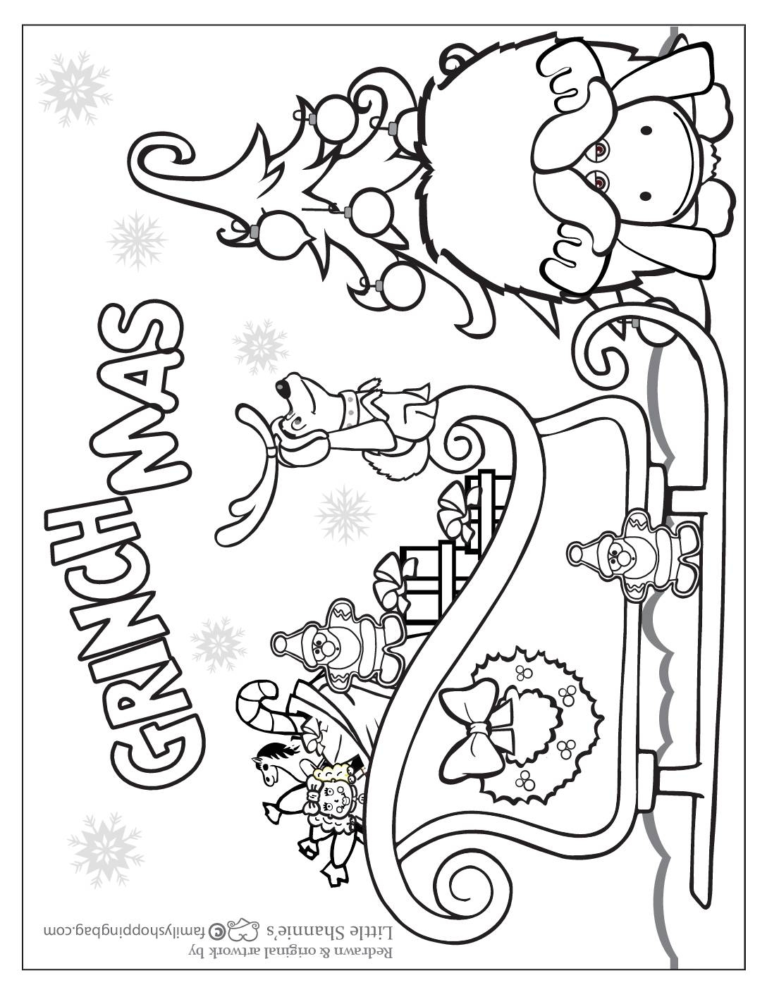 Grinch Coloring Pages Christmas Free Printable Templates