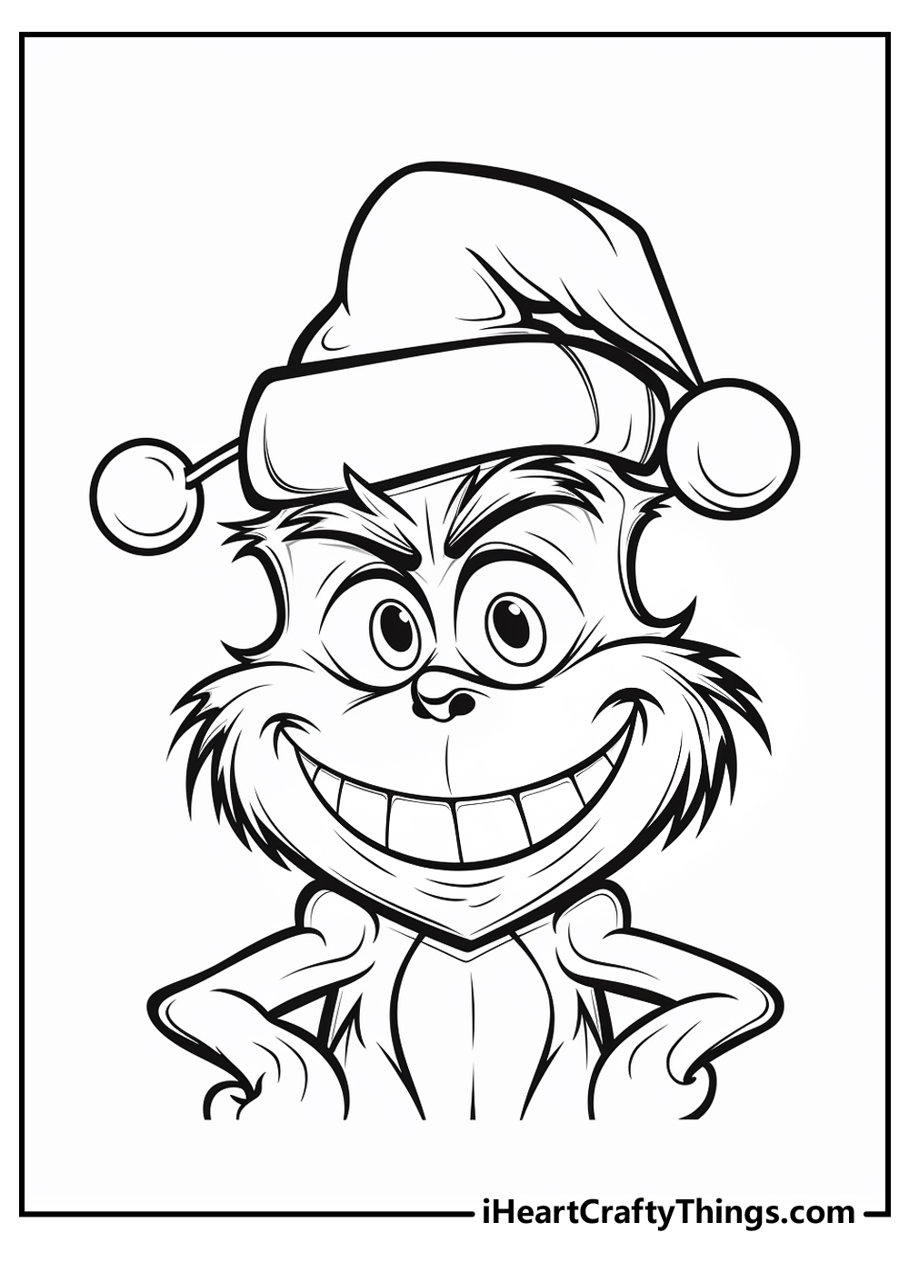 Grinch Face Coloring Page