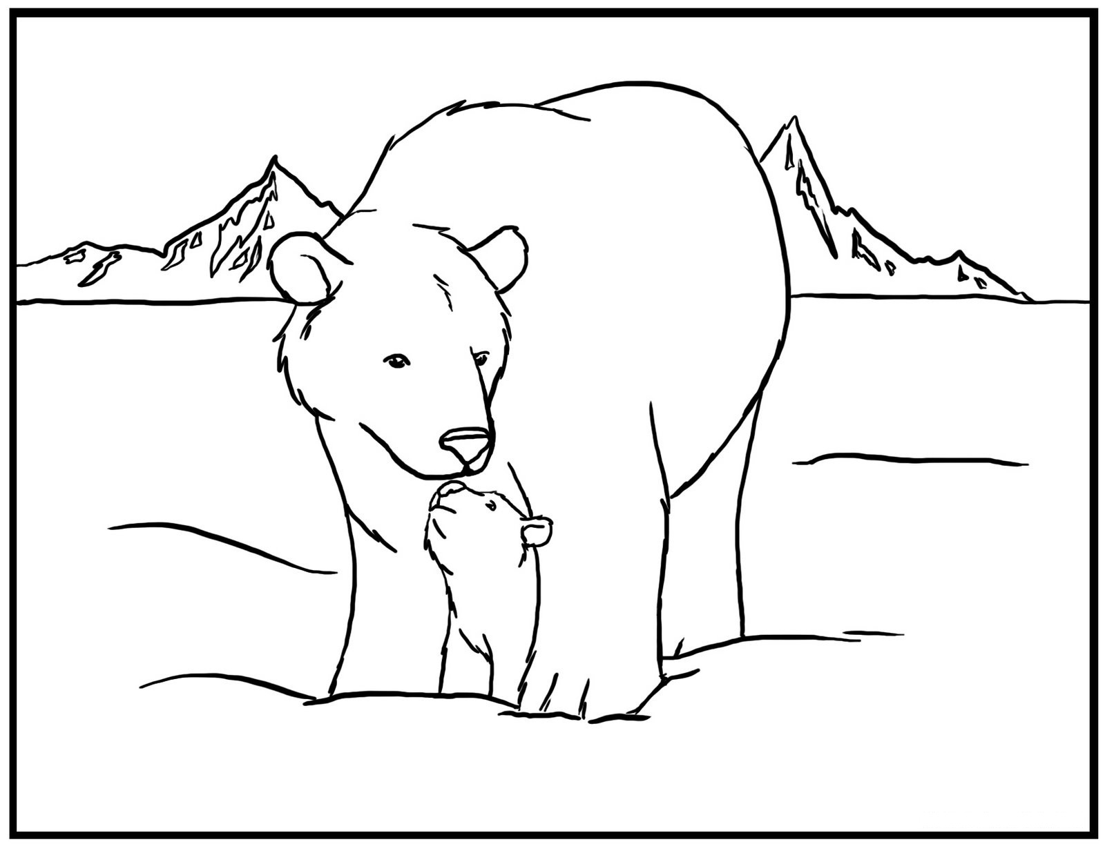 Polar Bear Printable Coloring Pages Polar Bear Printable Coloring Pages