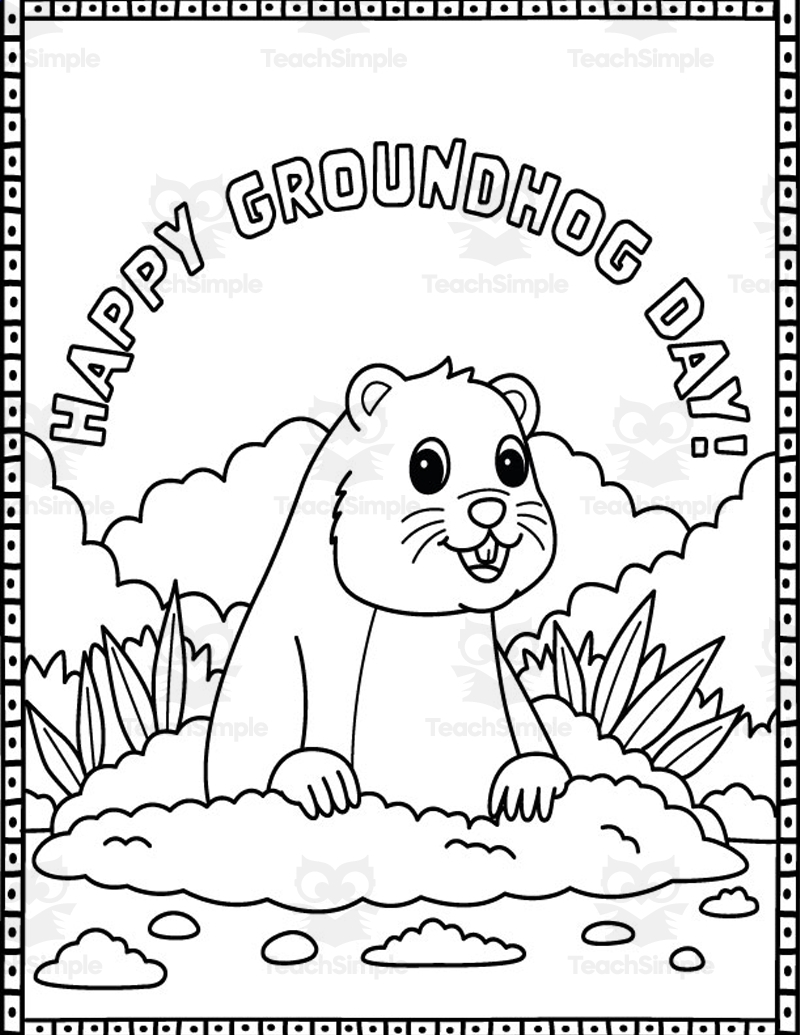 Groundhog Day Coloring Pages By Teach Simple
