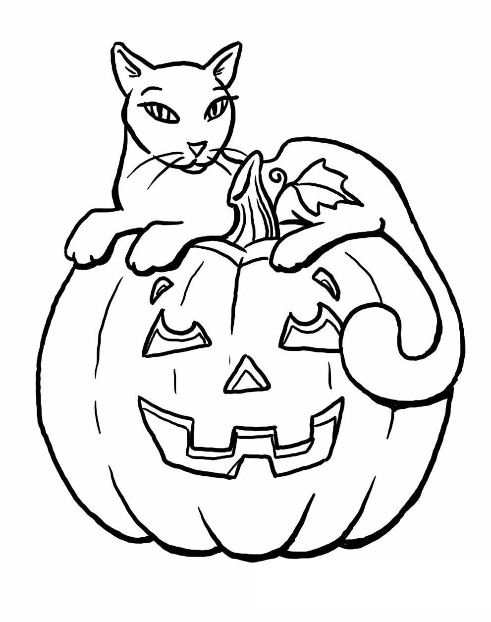 Halloween Cat Printable Coloring Pages