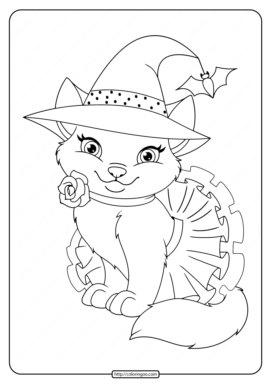 Halloween Cat Printable Coloring Pages