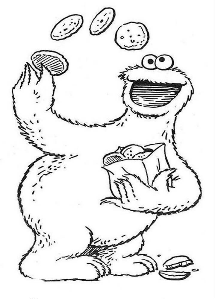 Halloween Cookie Monster Coloring Page Free Printable Coloring Pages