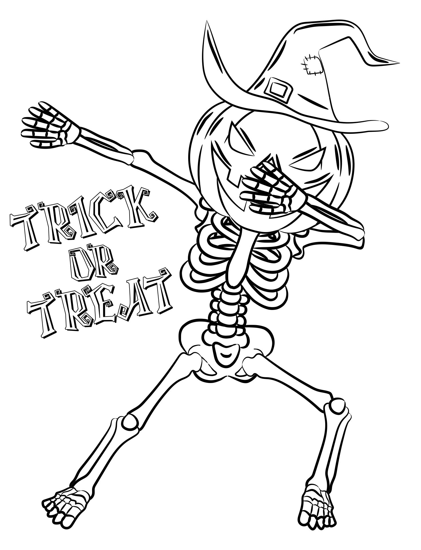 Halloween Skeleton Coloring Page Halloween Skeleton Coloring Page
