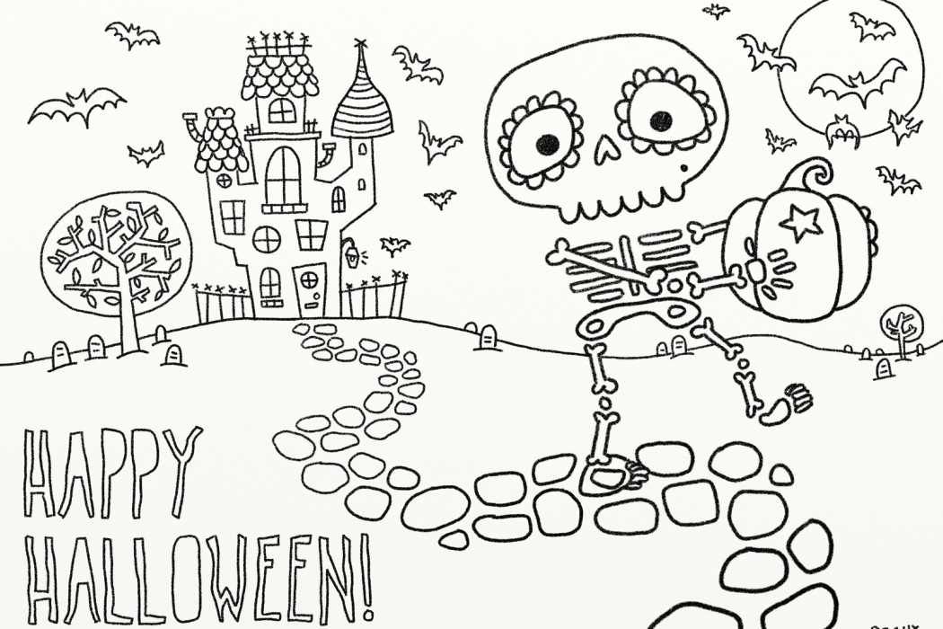 Halloween Skeleton Coloring Pages Halloween Skeleton Coloring Pages