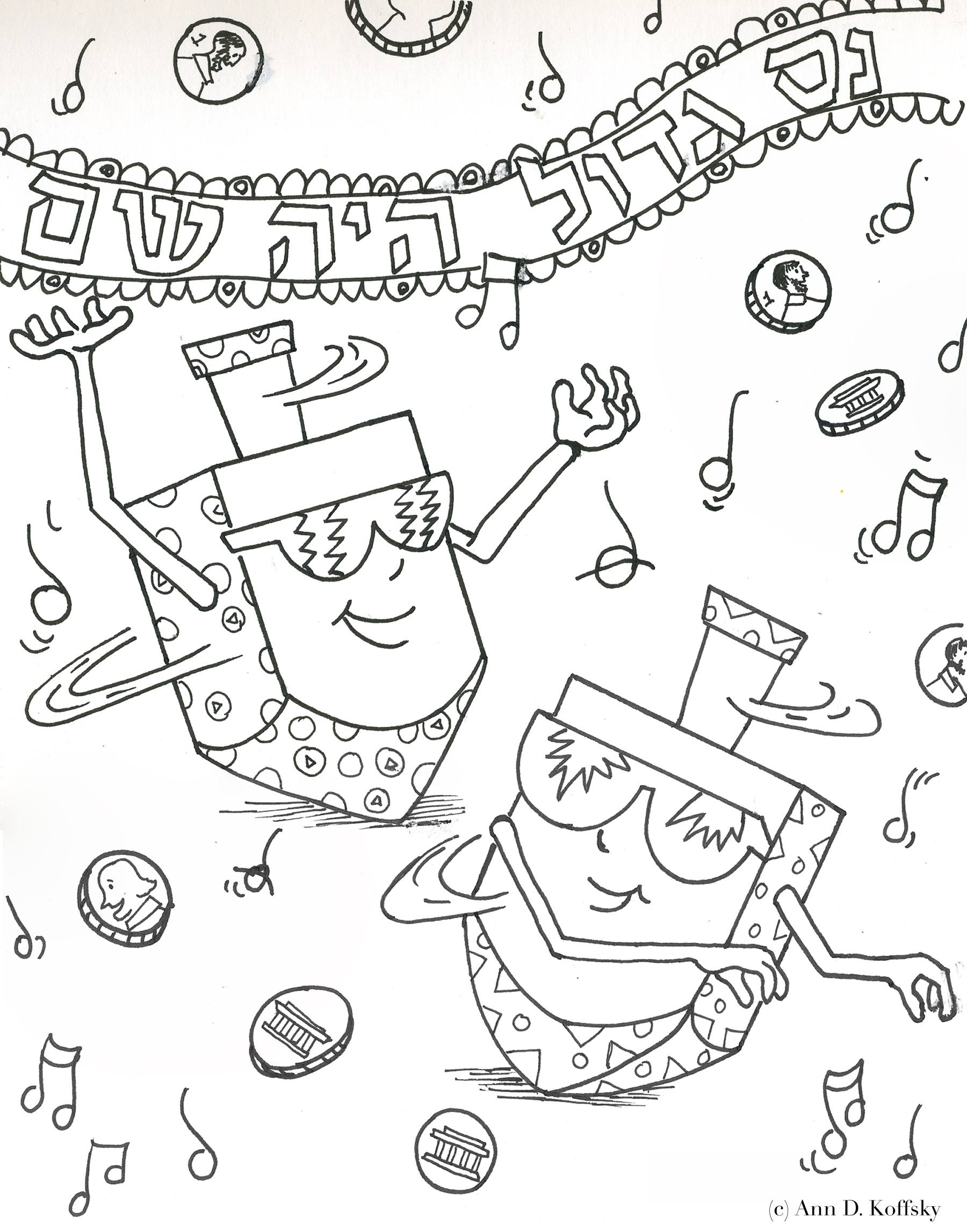 Hanukkah Symbols Coloring Pages At GetColorings Free Printable
