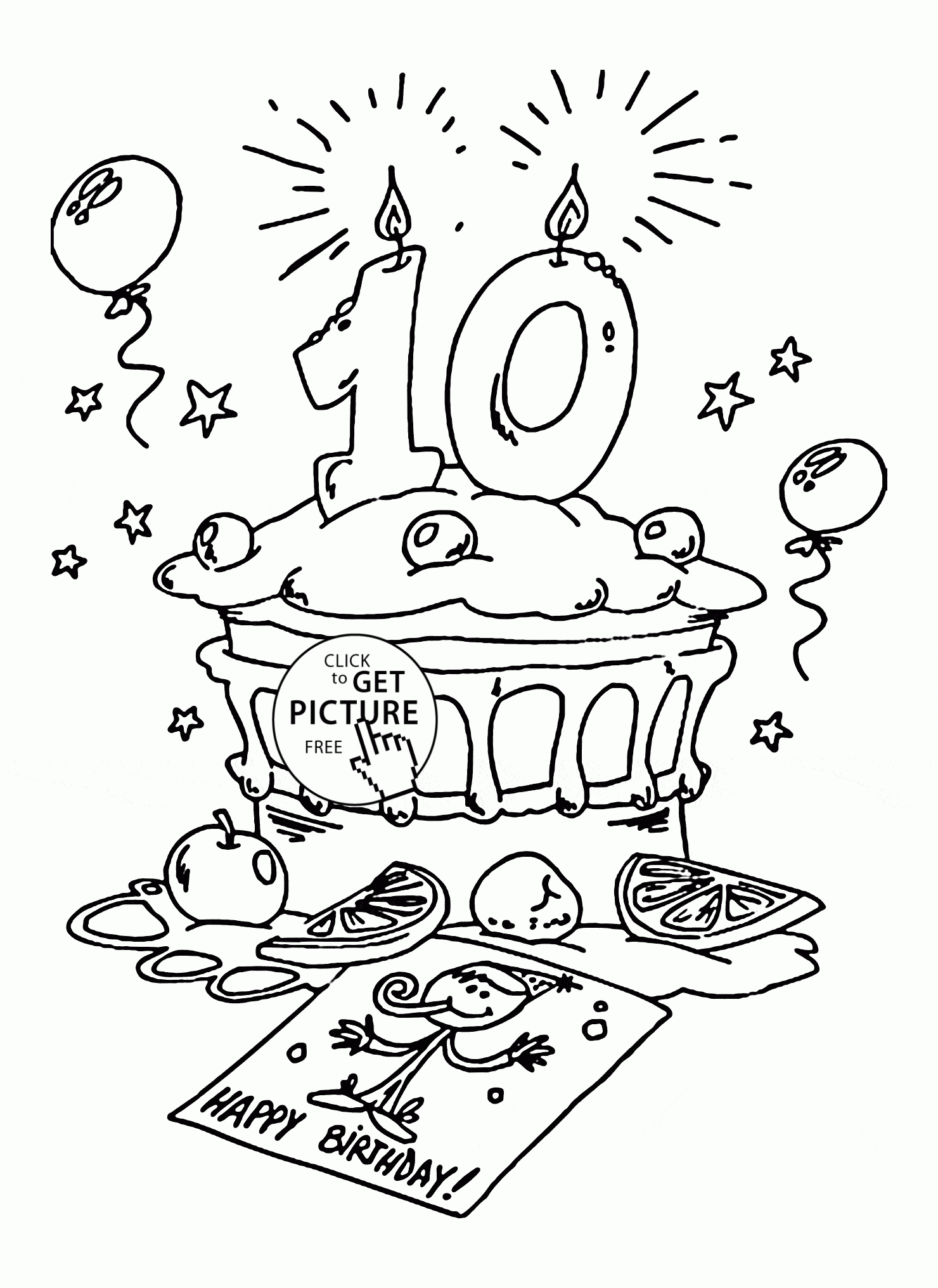 Happy 10th Birthday Coloring Page For Kids Holiday Coloring Pages Happy 10th Birthday Coloring Page For Kids Holiday Coloring Pages