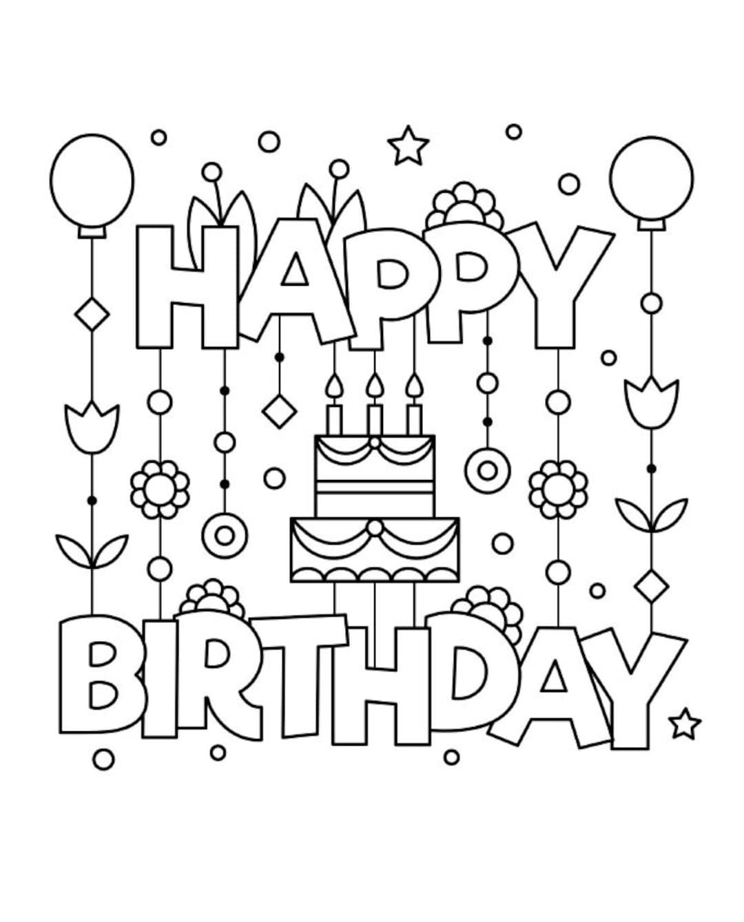 Happy Birthday Coloring Pages Printable Happy Birthday Coloring Pages Printable