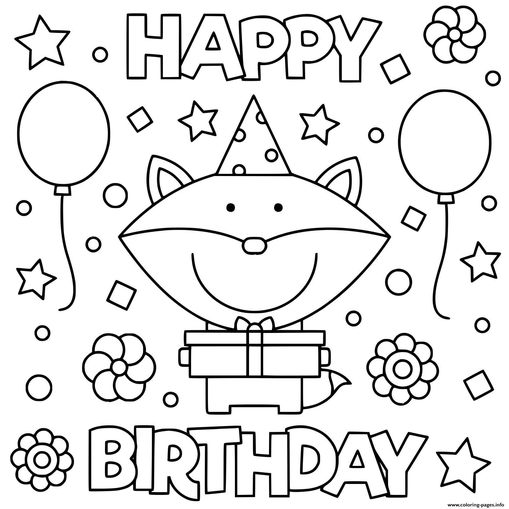 Printable Cute Happy Birthday Coloring Pages Printable Cute Happy Birthday Coloring Pages
