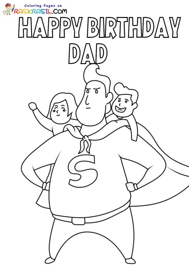 Happy Birthday Dad Coloring Pages Printable Clip Art Vrogue Co