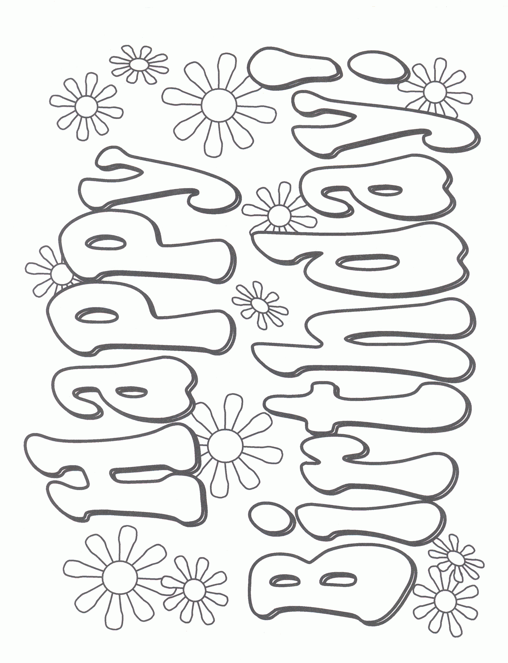 Happy Birthday Free Printable Coloring Pages