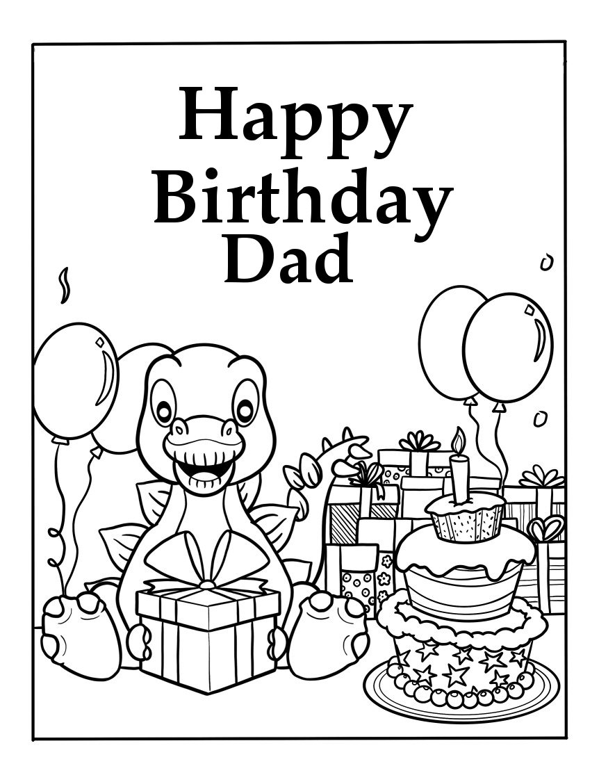 Happy Birthday Papa Coloring Pages Happy Birthday Papa Coloring Pages