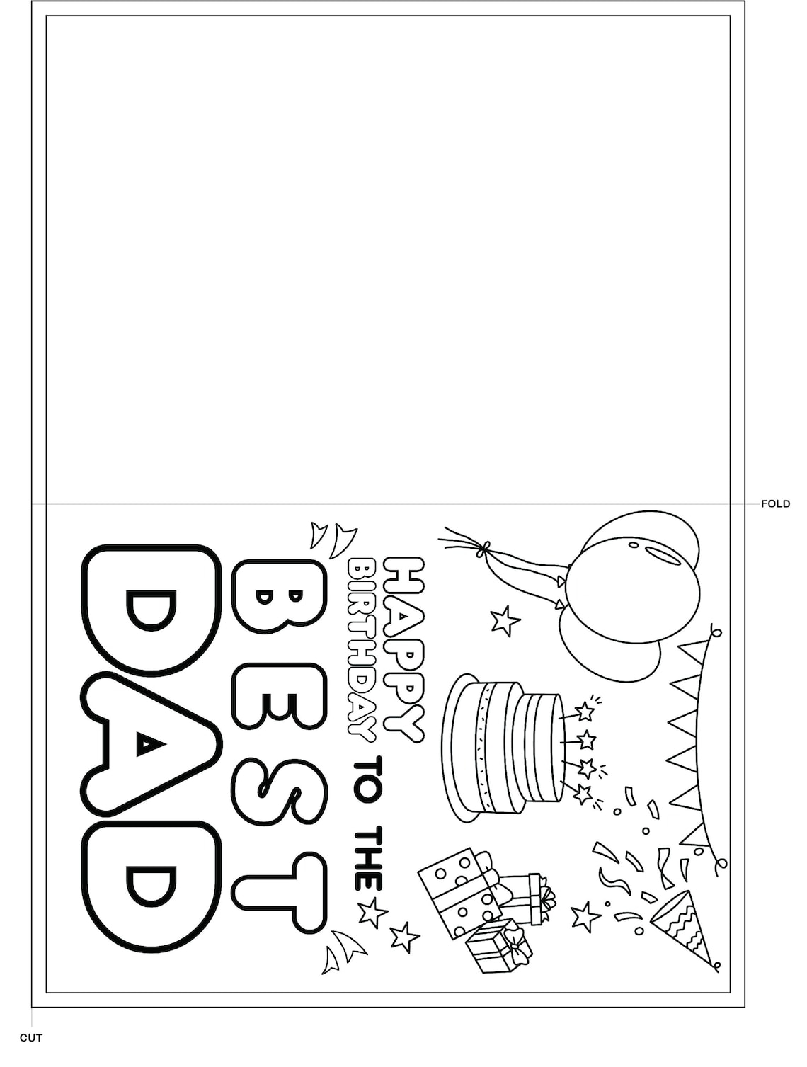 Happy Birthday To The Best Dad Coloring Card Envelope Etsy Happy Birthday To The Best Dad Coloring Card Envelope Etsy