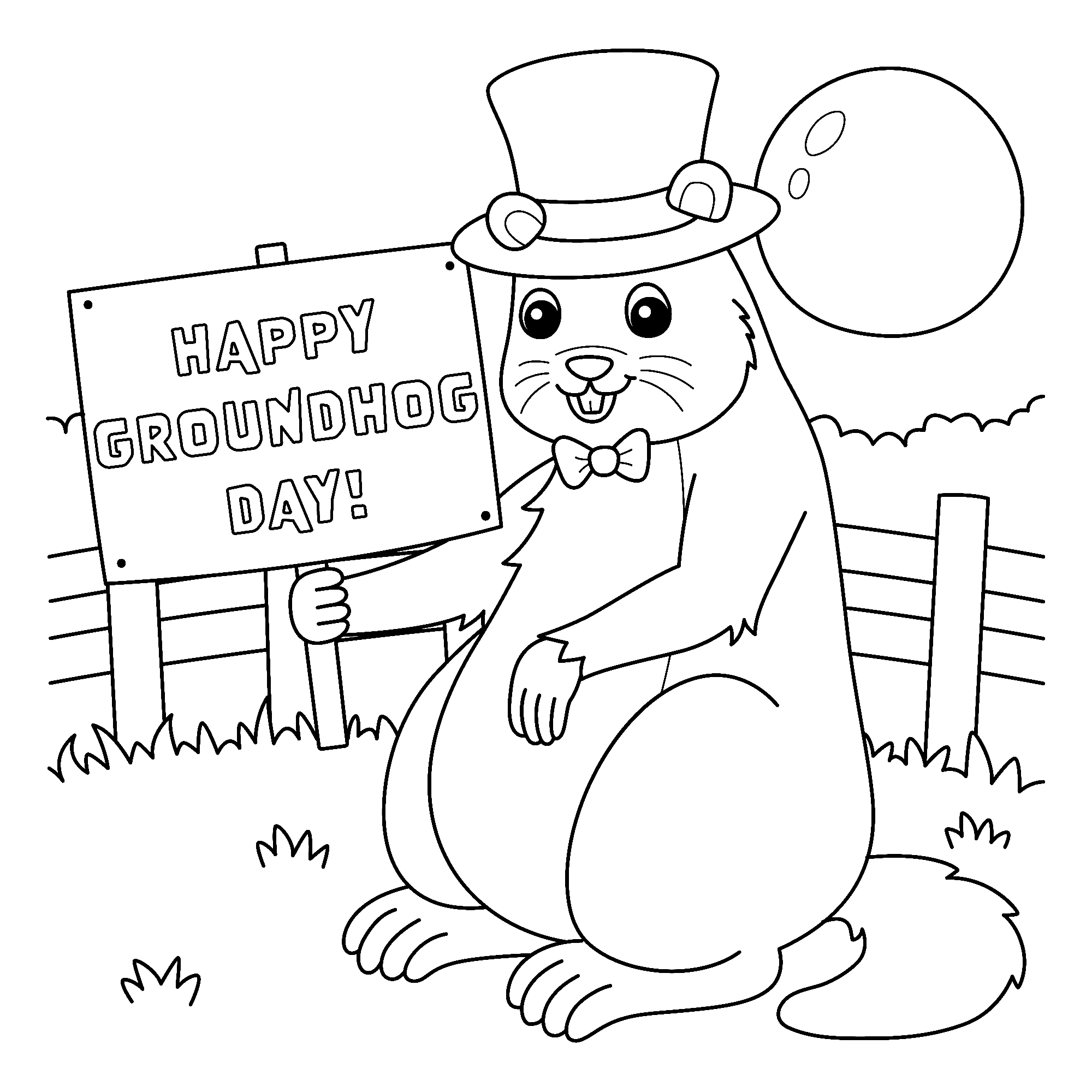 Happy Groundhog Day Image Coloring Page Free Printable Coloring Pages Happy Groundhog Day Image Coloring Page Free Printable Coloring Pages