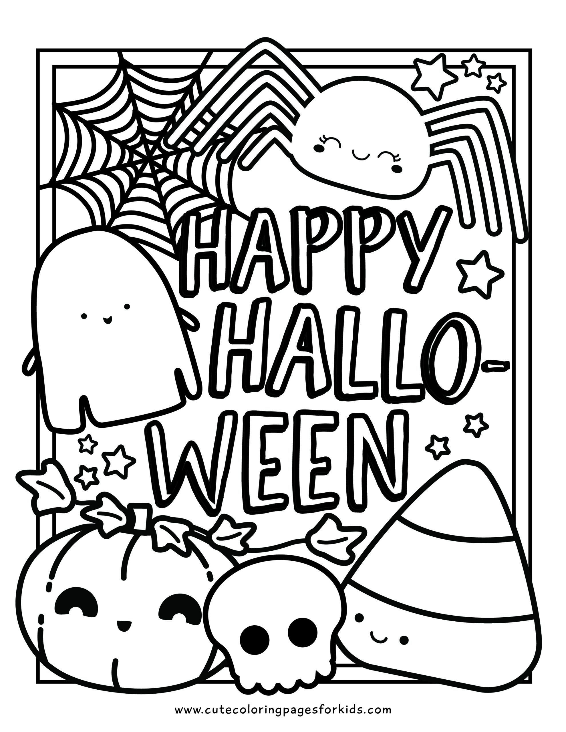 Happy Halloween Coloring Page Happy Halloween Coloring Page