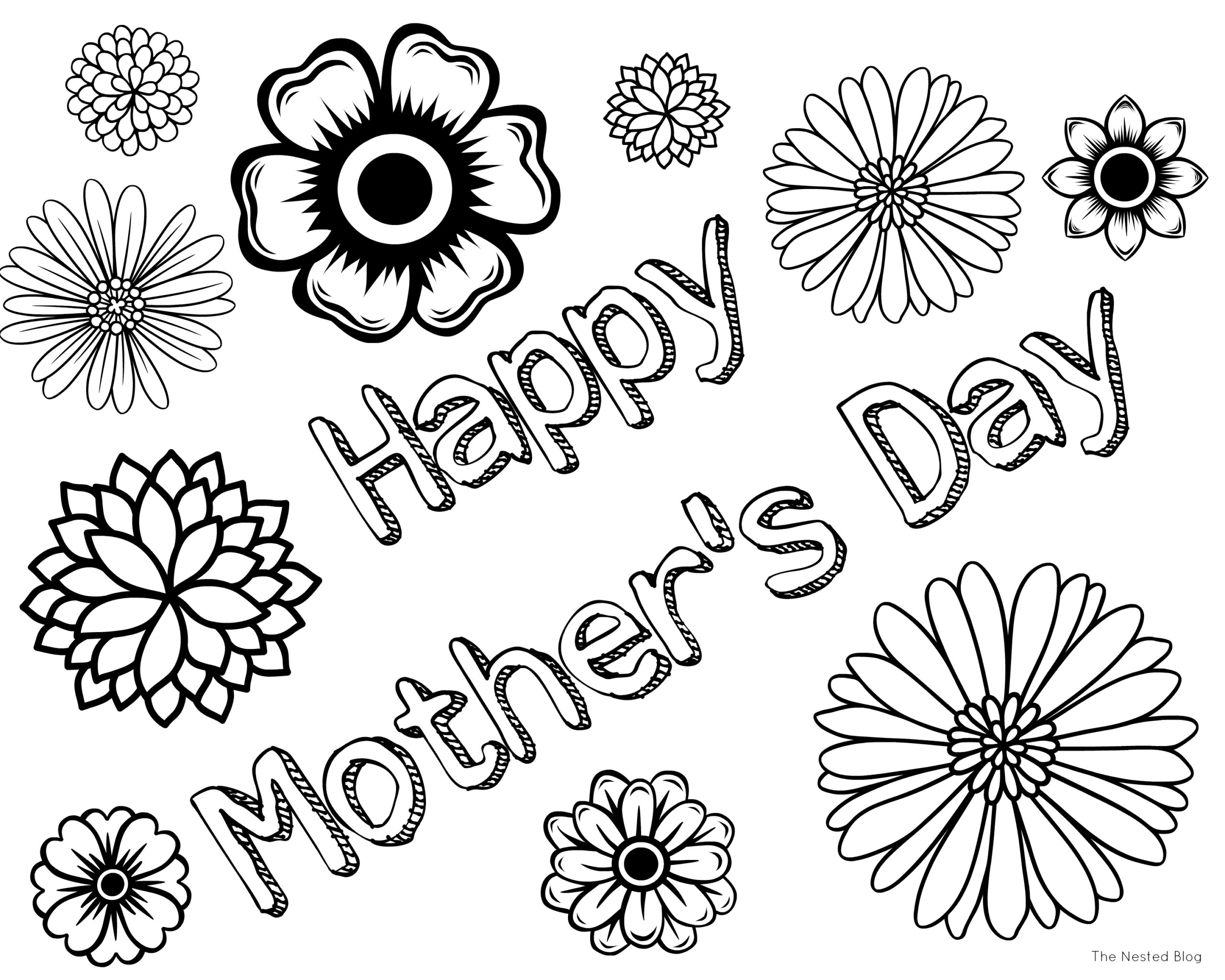 Happy Mothers Day Coloring Cards Printable Coloring Pages