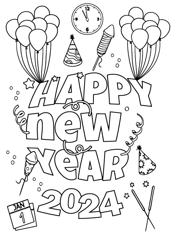 Happy New Year 2024 New Year Coloring Pages Happy New Coloring Pages Happy New Year 2024 New Year Coloring Pages Happy New Coloring Pages