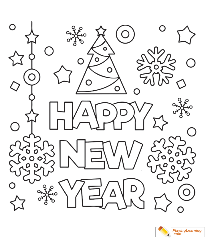 Happy New Year Coloring Pages Printable Happy New Year Coloring Pages Printable