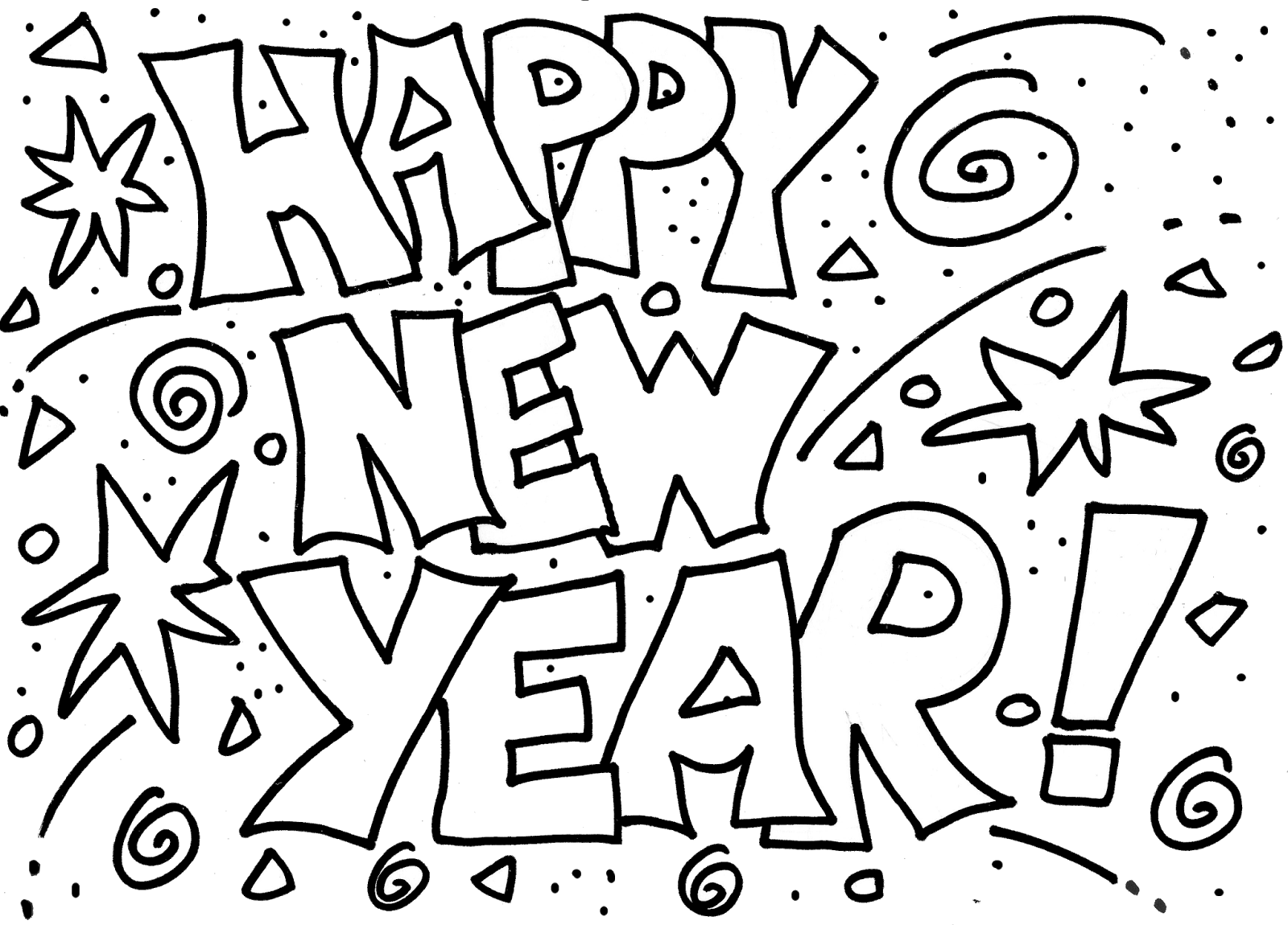 Happy New Year Coloring Pages Printable Happy New Year Coloring Pages Printable