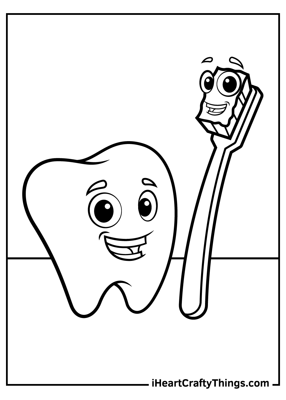Happy Tooth Coloring Pages