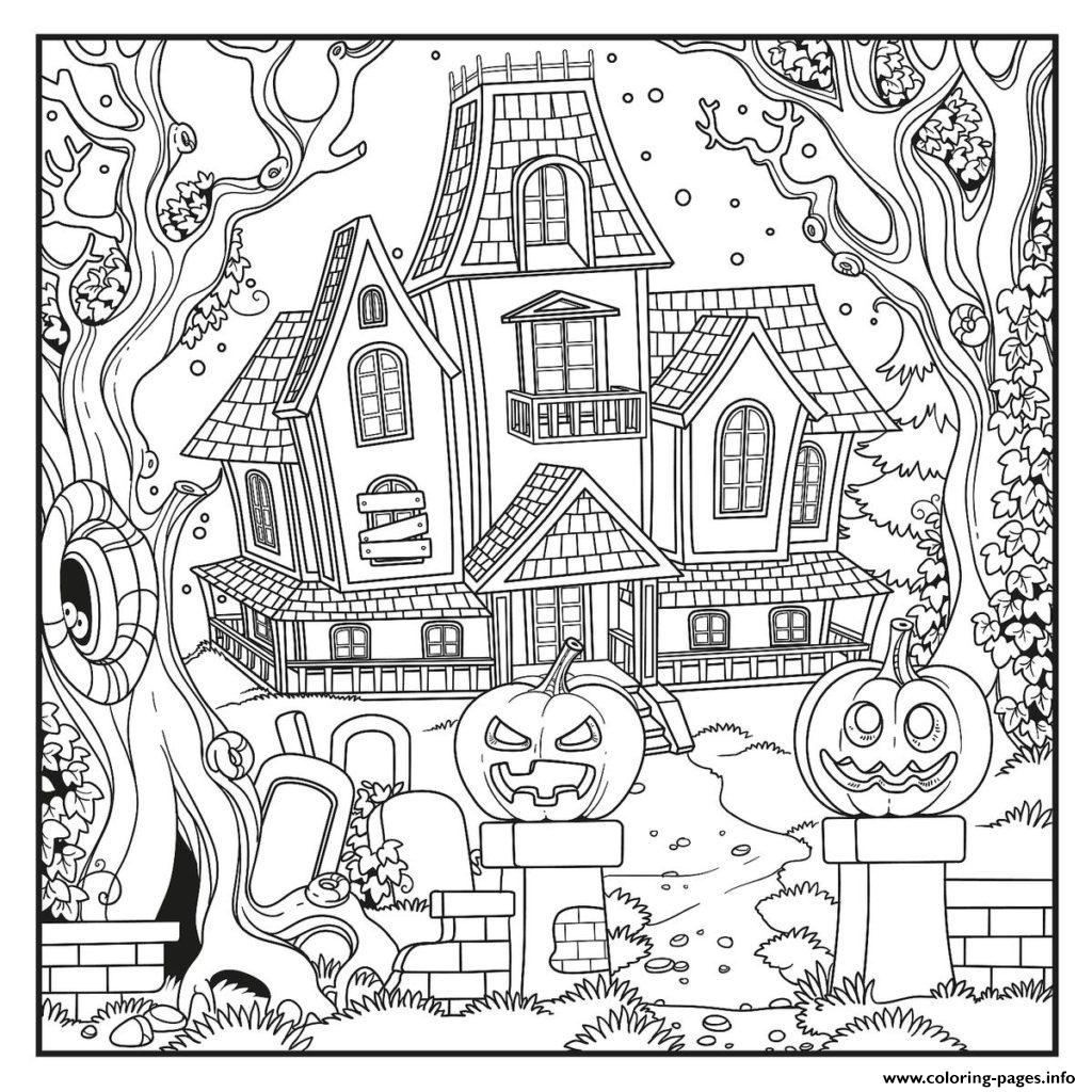 Haunted House Coloring Pages Printables Haunted House Coloring Pages Printables