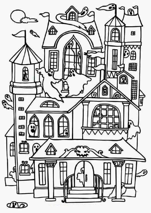 Haunted House Printable Coloring Page Haunted House Printable Coloring Page
