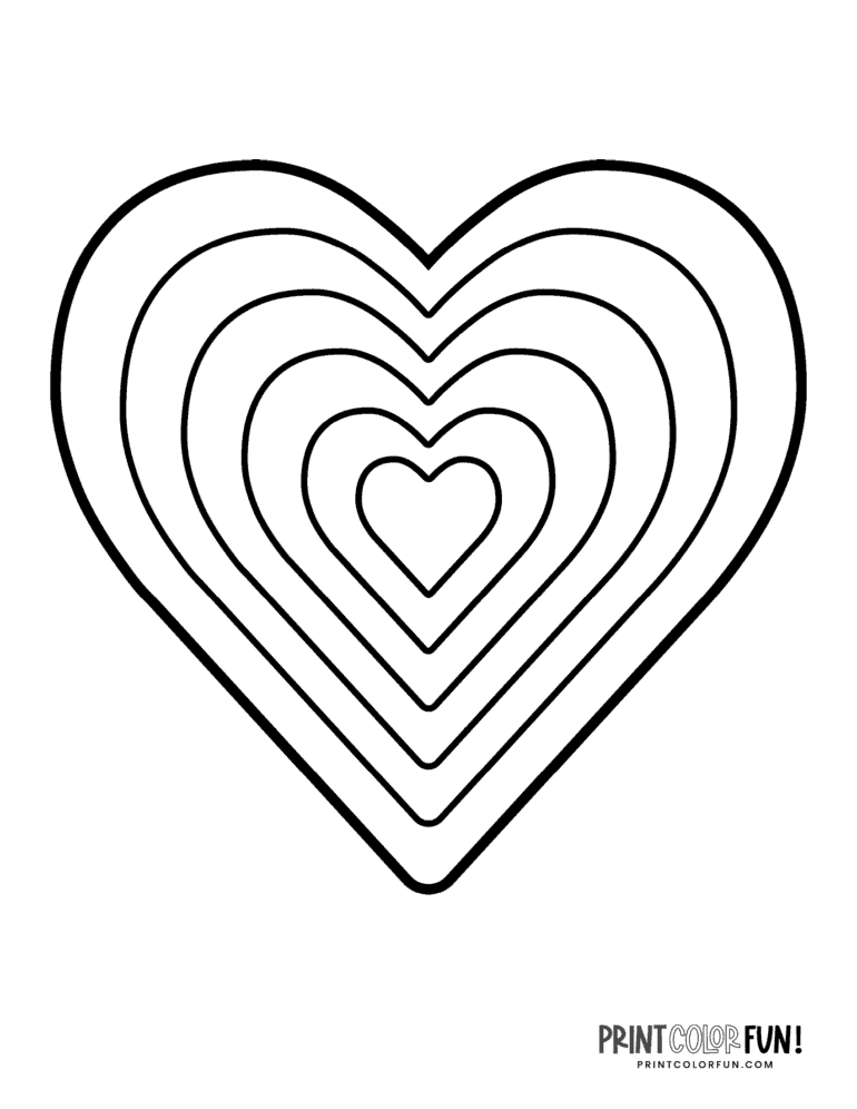 Heart Shapes To Colour