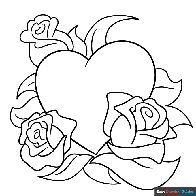 Hearts And Roses Coloring Pages Hearts And Roses Coloring Pages