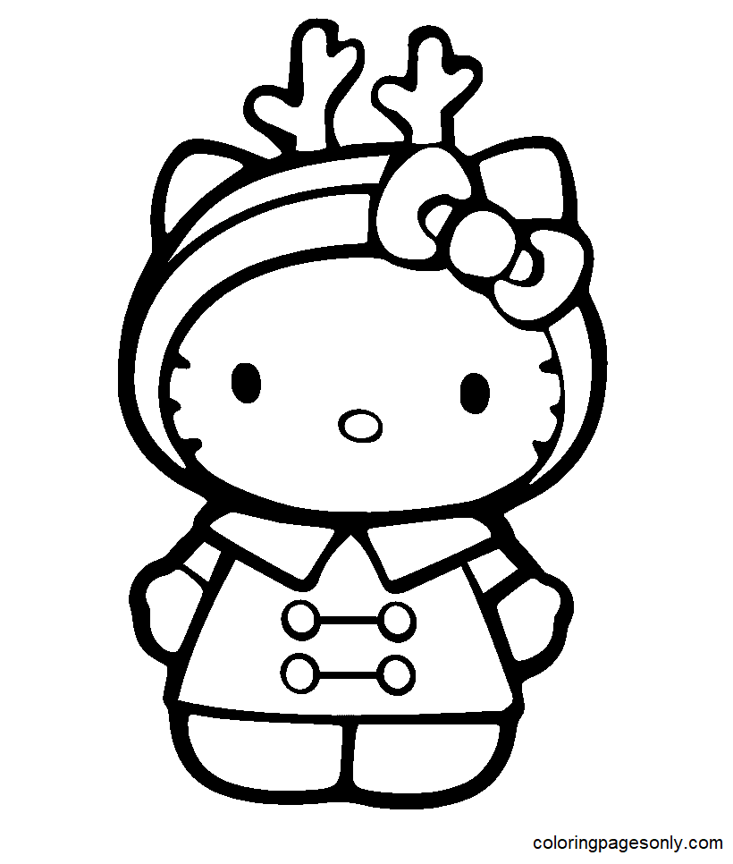 Hello Kitty Christmas Coloring Pages