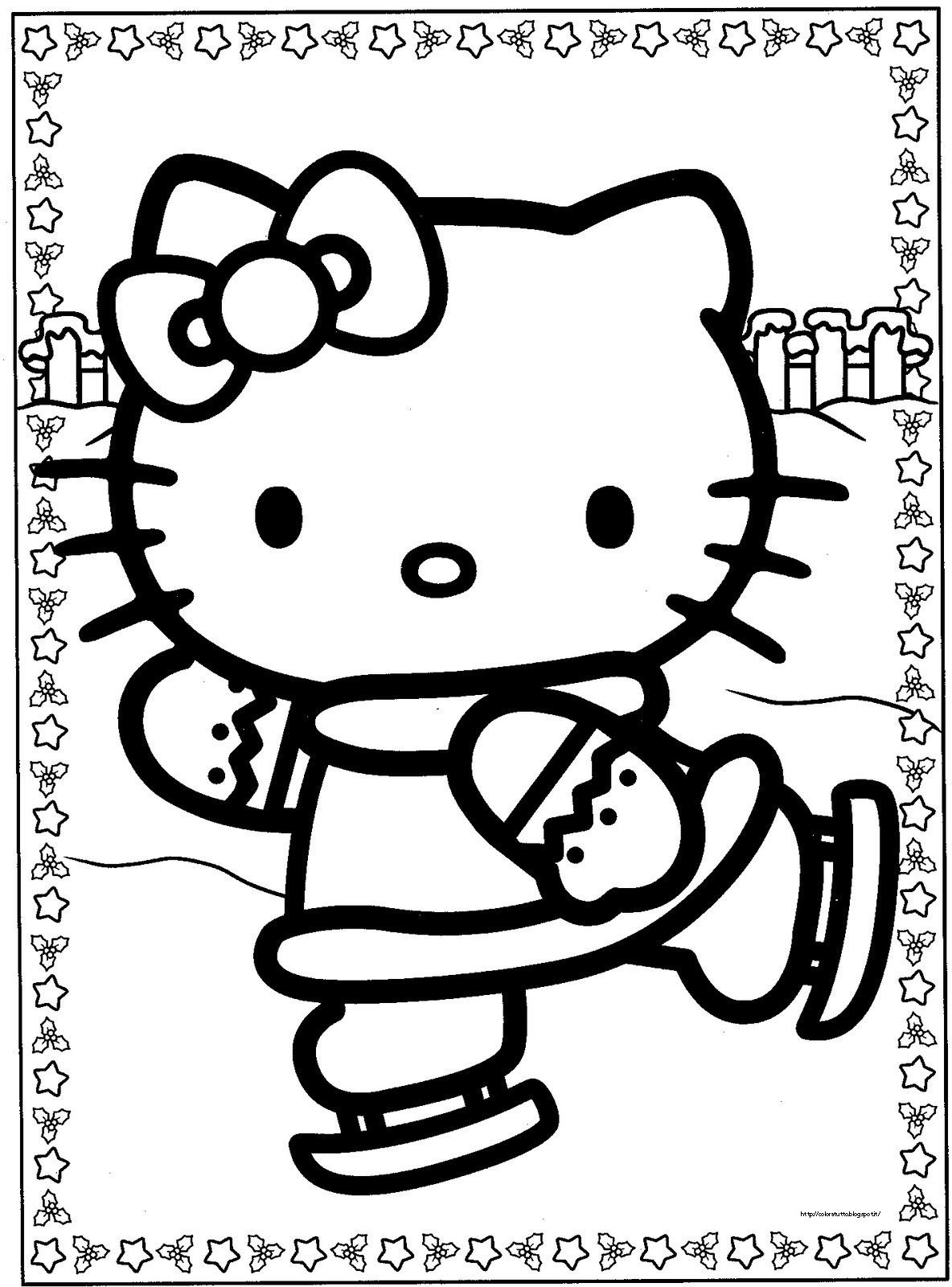 Hello Kitty Disegno Colorare Natale Hello Kitty Colouring Pages