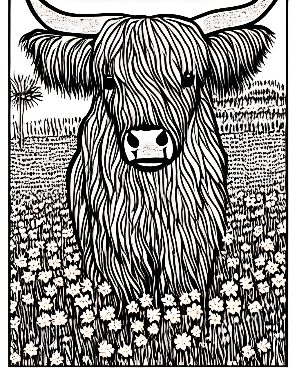 Free Printable Highland Cow Coloring Pages Free Printable Highland Cow Coloring Pages