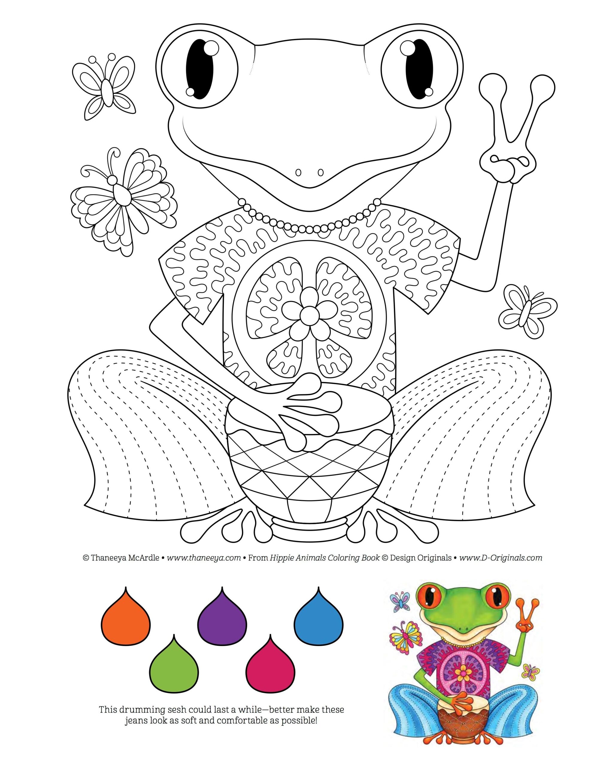 Hippie Coloring Pages Printable