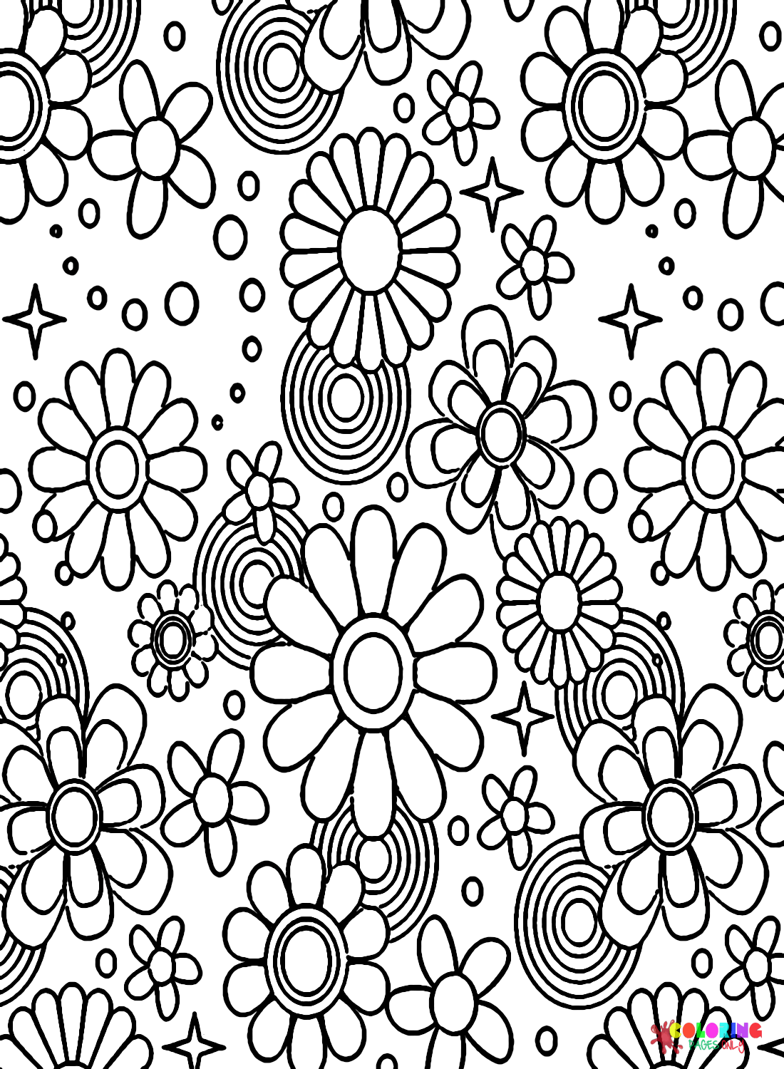 Hippie Flower Images Coloring Page Free Printable Coloring Pages