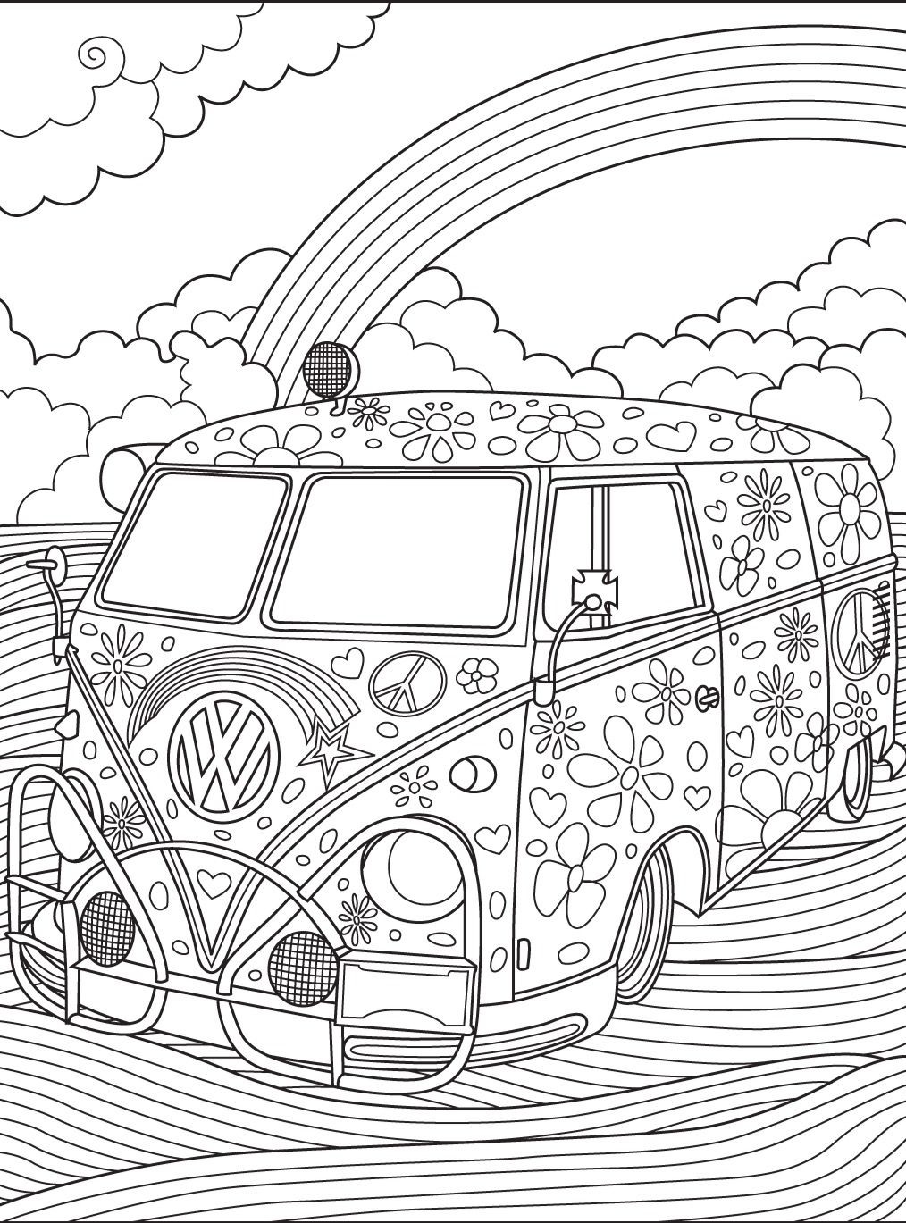 Hippie Van Coloring Pages At GetColorings Free Printable